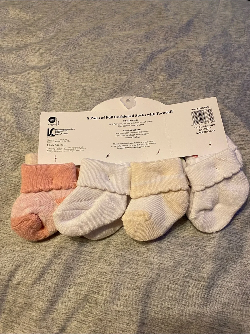Little Me Baby Girl Socks 8 Pack Sz 0-12 Months NWT